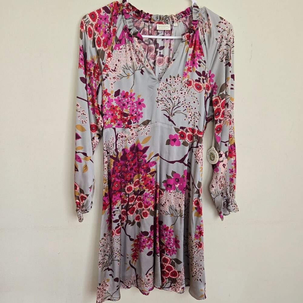 Spartina 449 Melina Silk Dress White Hall Limestone Blossom